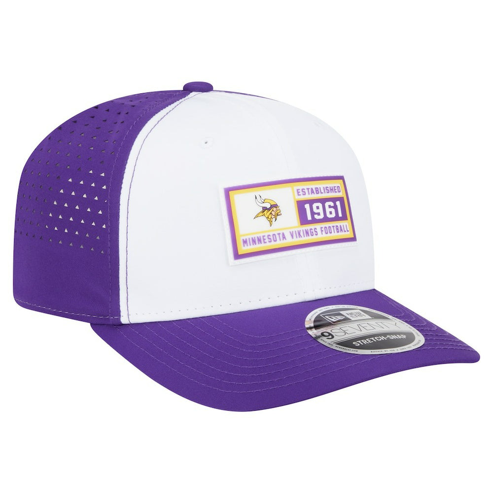Minnesota Vikings New Era Established Patch 9SEVENTY Adjustable Hat - White/Purple Hats