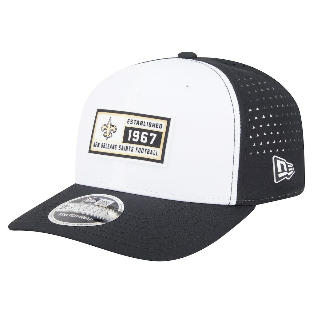 New Orleans Saints New Era Established Patch 9SEVENTY Adjustable Hat - White/Black Hats