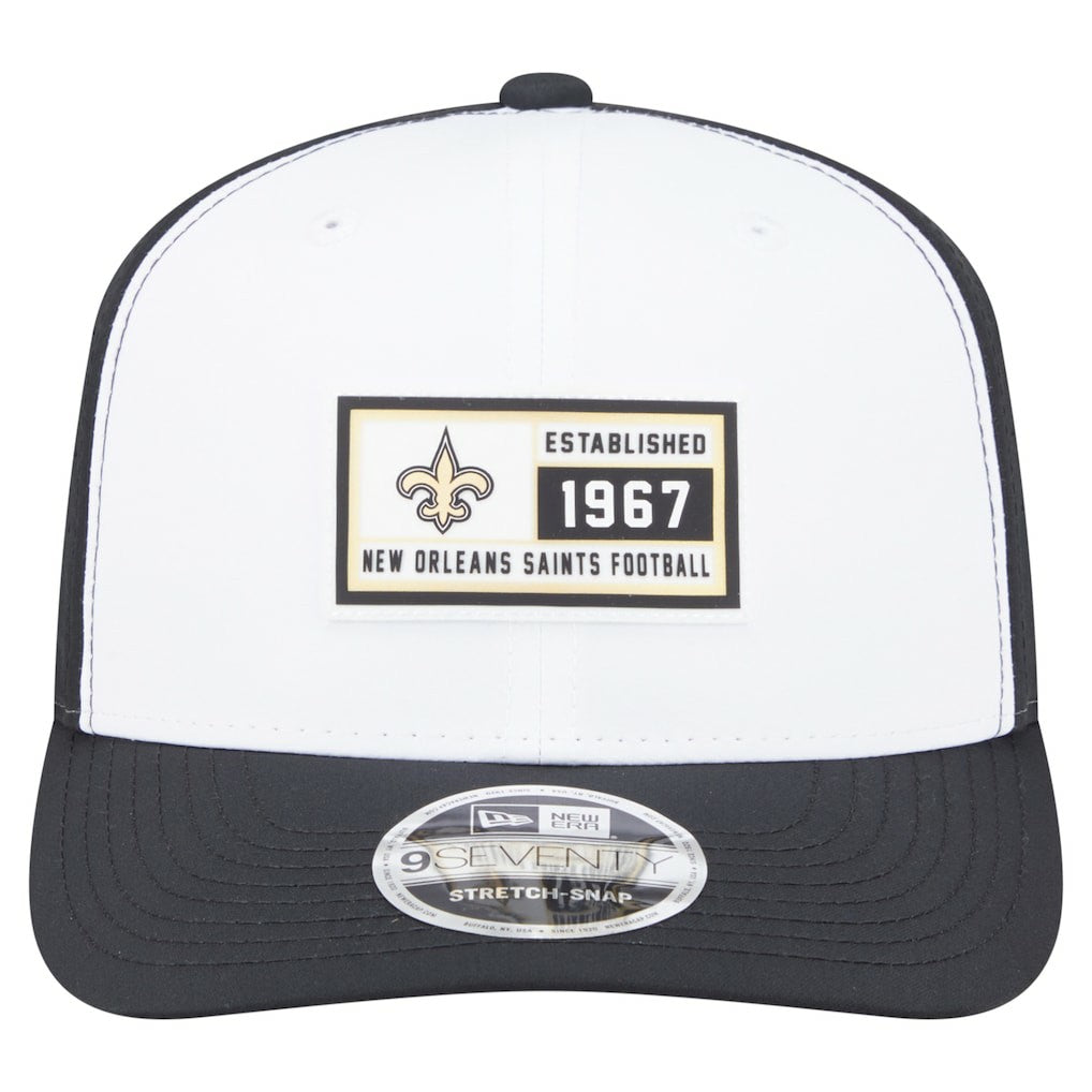 New Orleans Saints New Era Established Patch 9SEVENTY Adjustable Hat - White/Black Hats
