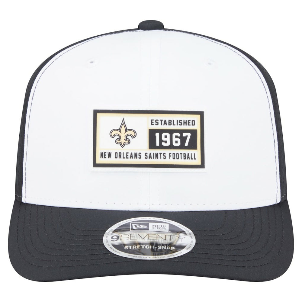 New Orleans Saints New Era Established Patch 9SEVENTY Adjustable Hat - White/Black Hats