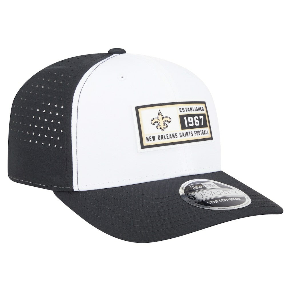 New Orleans Saints New Era Established Patch 9SEVENTY Adjustable Hat - White/Black Hats