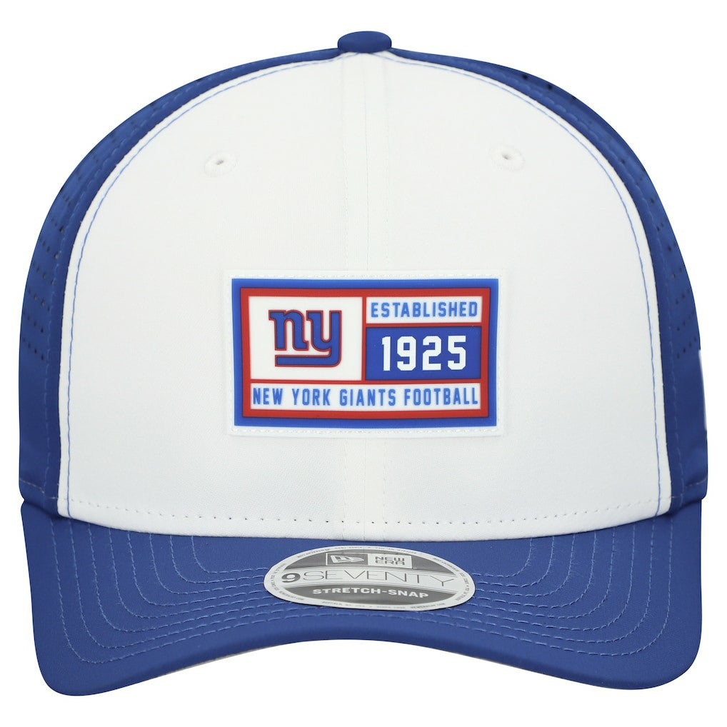 New York Giants New Era Established Patch 9SEVENTY Adjustable Hat - White/Royal Hats