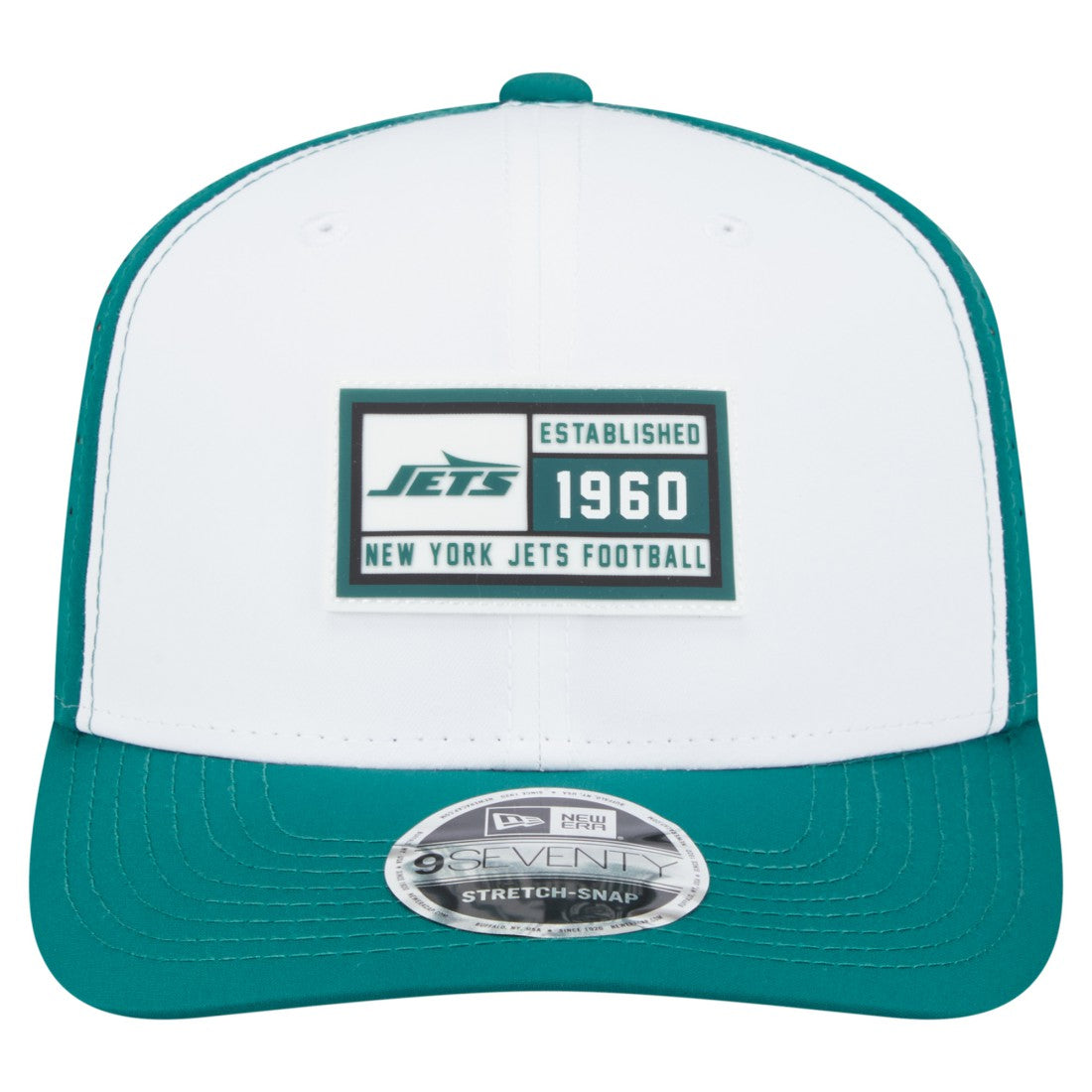 New York Jets New Era Established Patch 9SEVENTY Adjustable Hat - White/Green Hats
