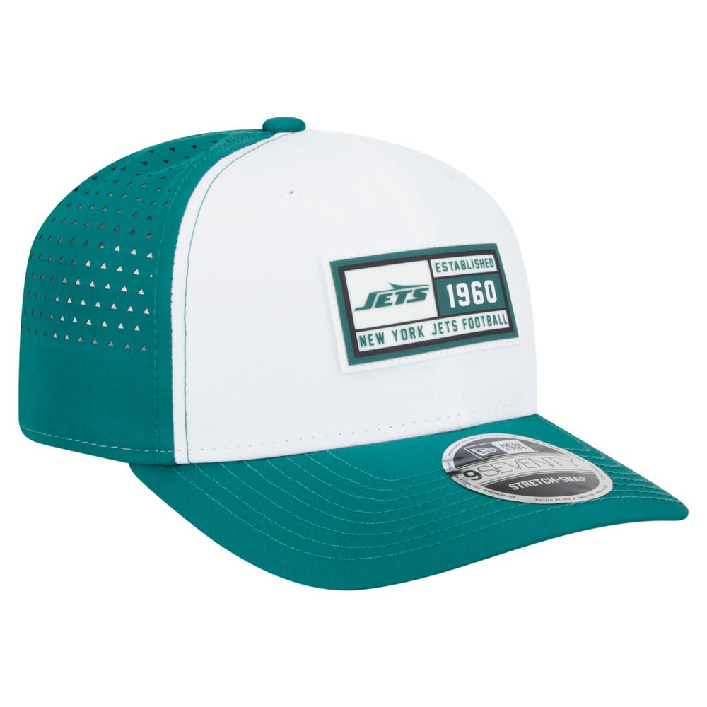 New York Jets New Era Established Patch 9SEVENTY Adjustable Hat - White/Green Hats