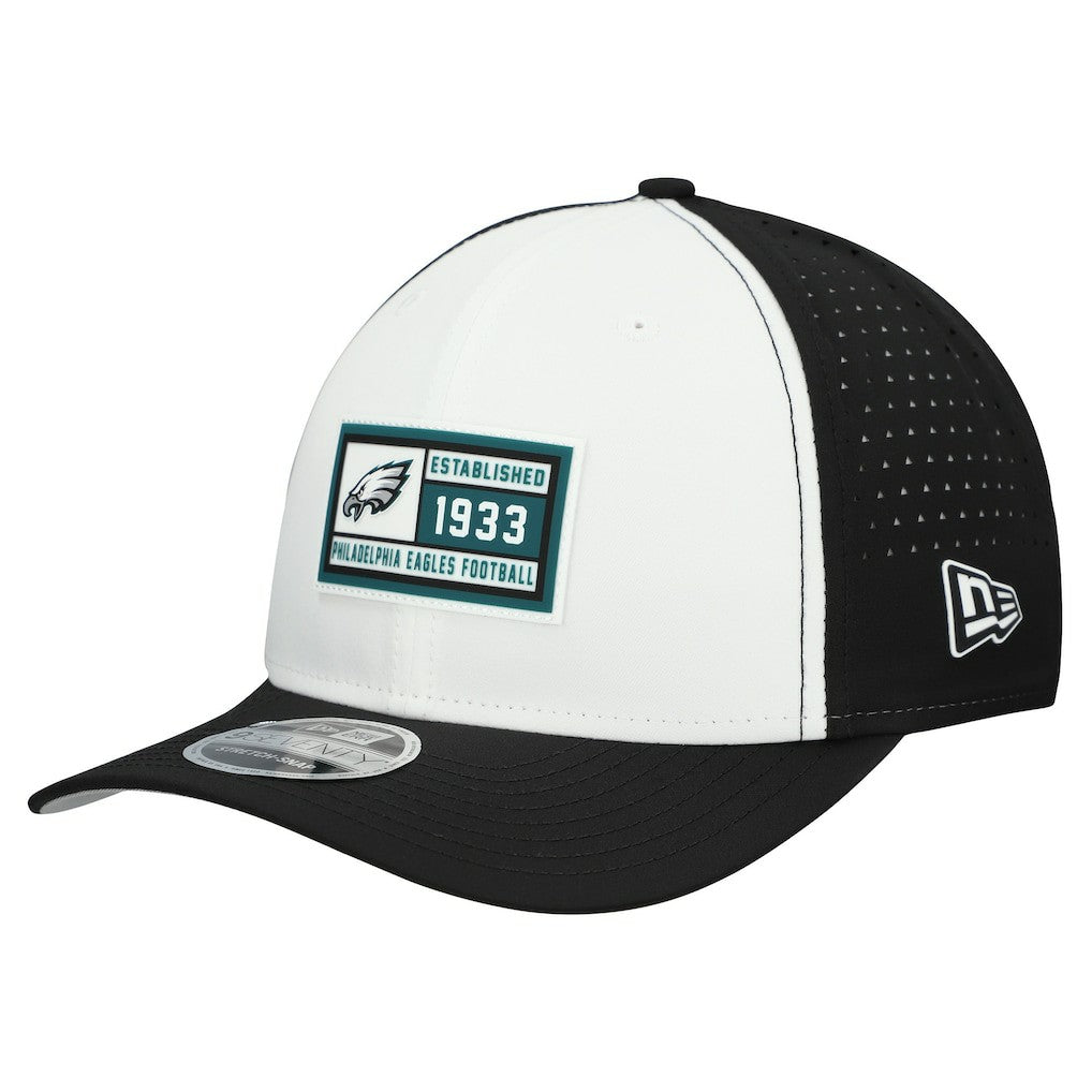 Philadelphia Eagles New Era Established Patch 9SEVENTY Adjustable Hat - White/Black Hats