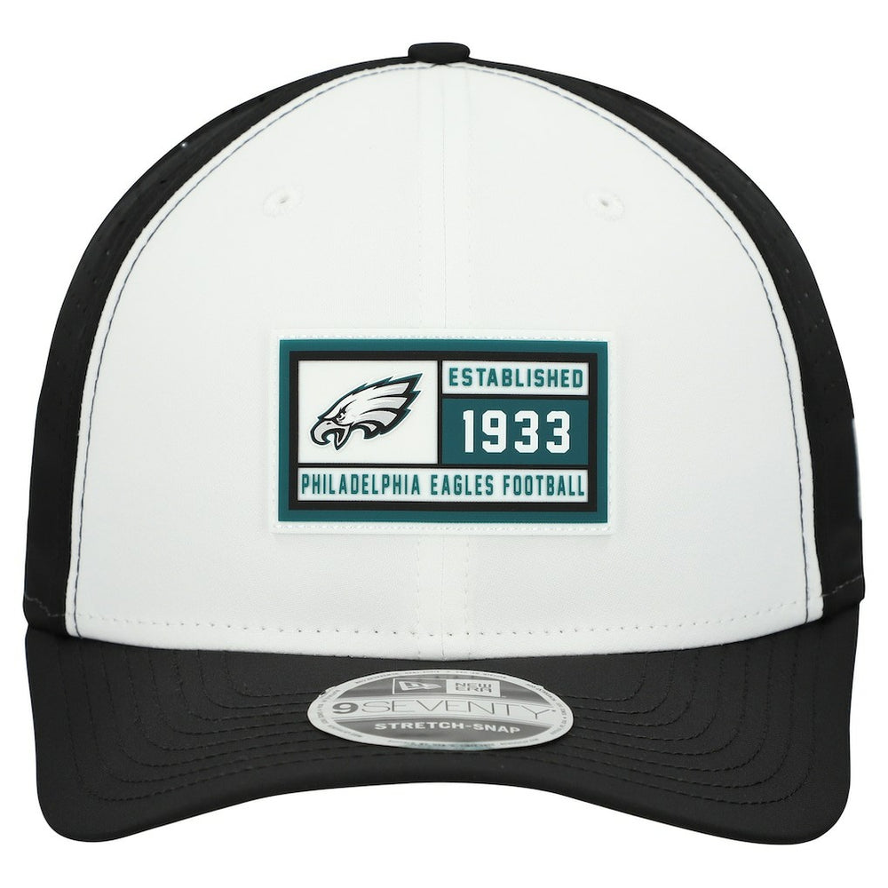 Philadelphia Eagles New Era Established Patch 9SEVENTY Adjustable Hat - White/Black Hats