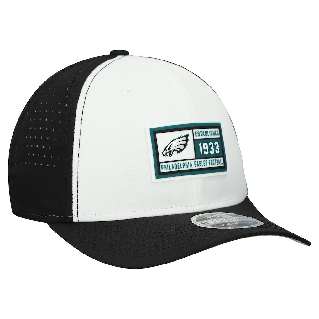 Philadelphia Eagles New Era Established Patch 9SEVENTY Adjustable Hat - White/Black Hats
