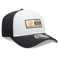 Pittsburgh Steelers New Era Established Patch 9SEVENTY Adjustable Hat - White/Black Hats