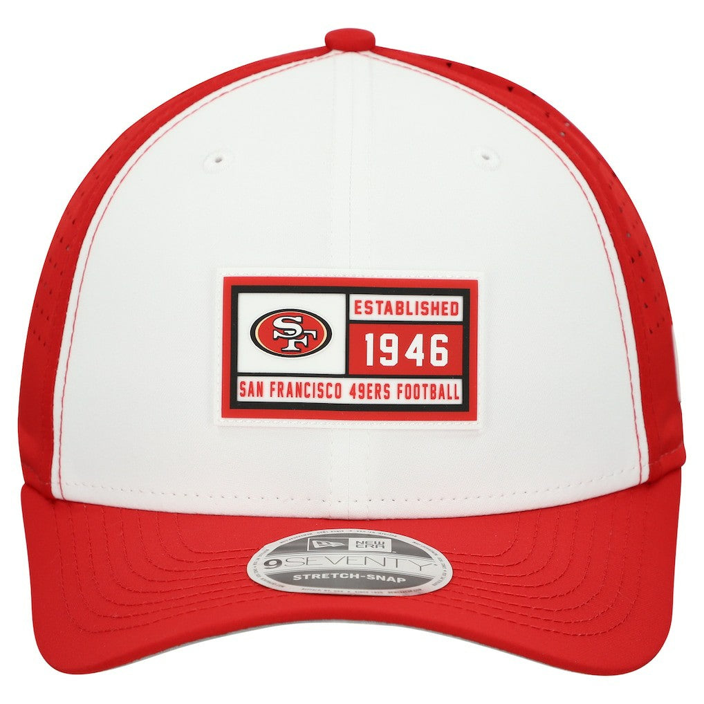 San Francisco 49ers New Era Established Patch 9SEVENTY Adjustable Hat - White/Scarlet Hats