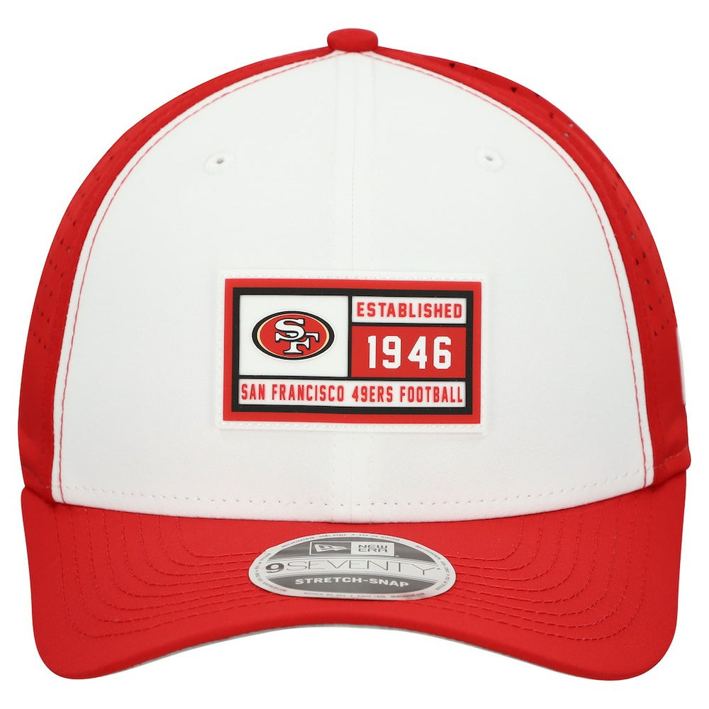 San Francisco 49ers New Era Established Patch 9SEVENTY Adjustable Hat - White/Scarlet Hats