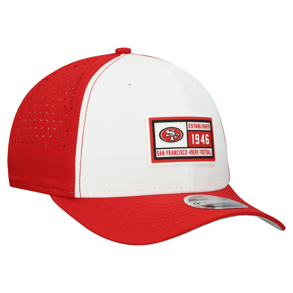 San Francisco 49ers New Era Established Patch 9SEVENTY Adjustable Hat - White/Scarlet Hats