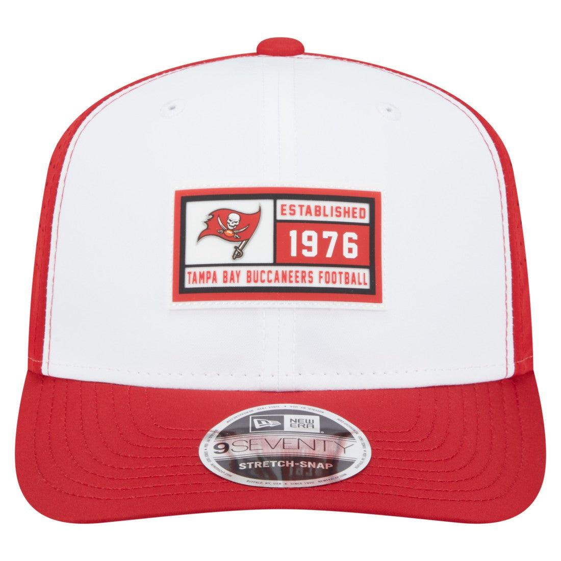 Tampa Bay Buccaneers New Era Established Patch 9SEVENTY Adjustable Hat - White/Red Hats