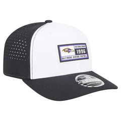 Baltimore Ravens New Era Established Patch 9SEVENTY Adjustable Hat - White/Black Hats