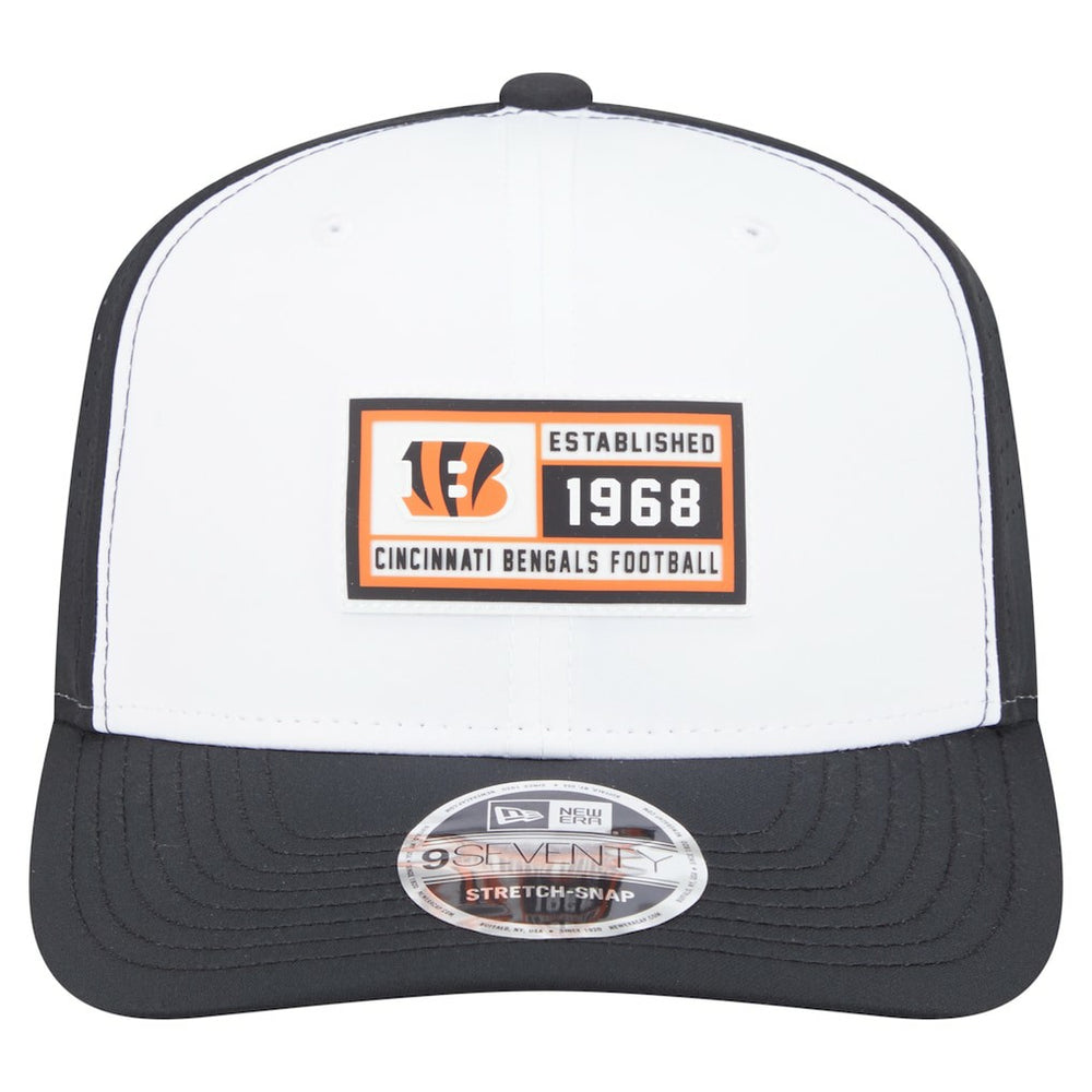 Cincinnati Bengals New Era Established Patch 9SEVENTY Adjustable Hat - White/Black Hats