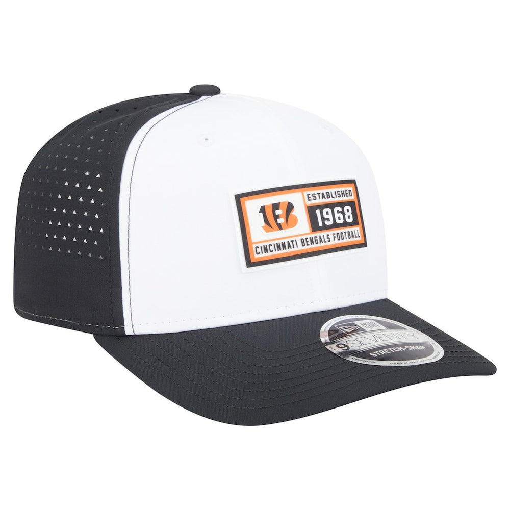 Cincinnati Bengals New Era Established Patch 9SEVENTY Adjustable Hat - White/Black Hats