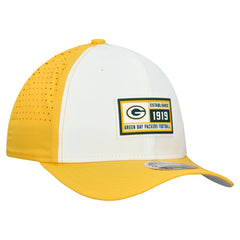 Green Bay Packers New Era Established Patch 9SEVENTY Adjustable Hat - White/Gold Hats