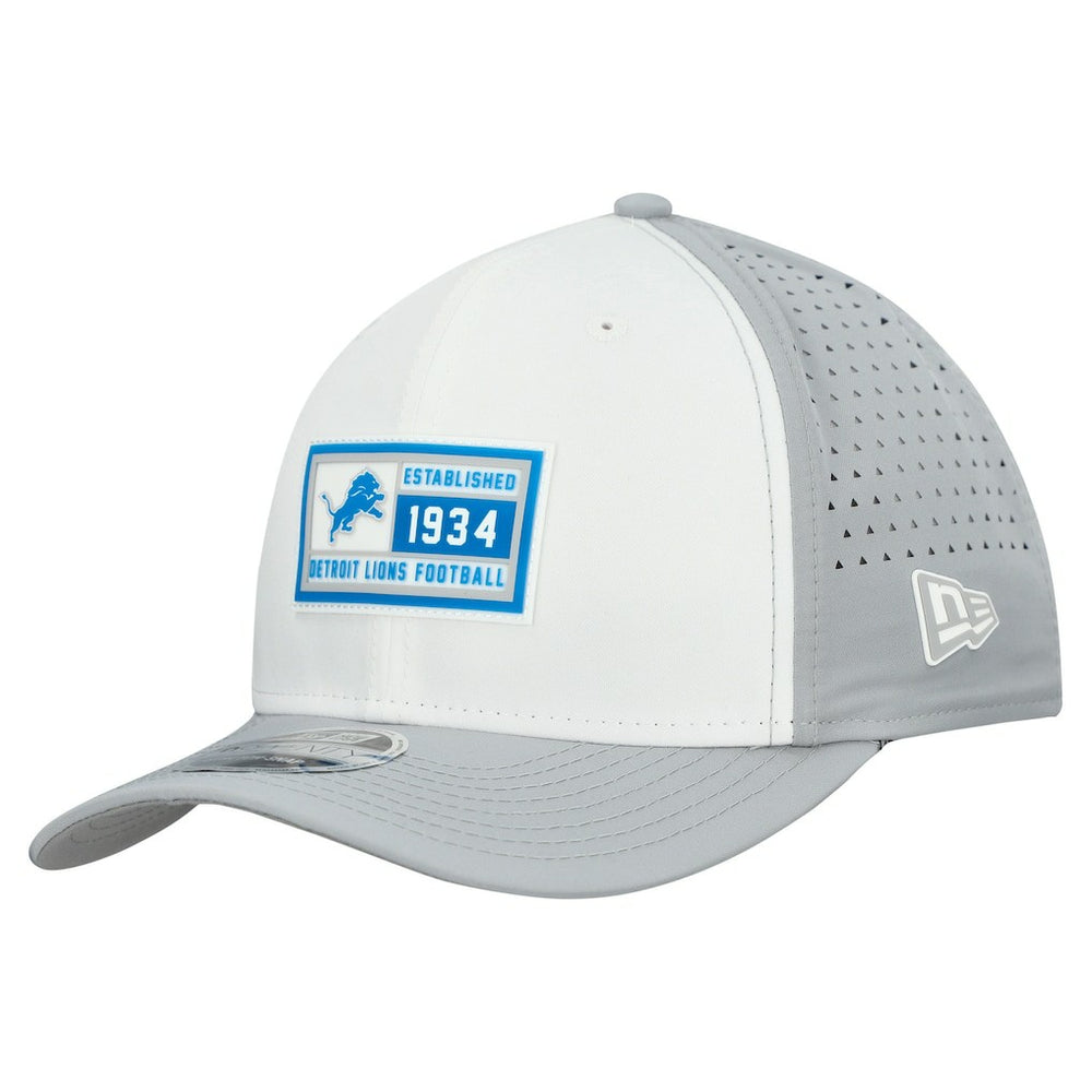 Detroit Lions New Era Established Patch 9SEVENTY Adjustable Hat - White/Silver Hats