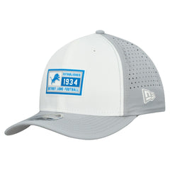 Detroit Lions New Era Established Patch 9SEVENTY Adjustable Hat - White/Silver Hats