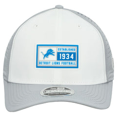 Detroit Lions New Era Established Patch 9SEVENTY Adjustable Hat - White/Silver Hats