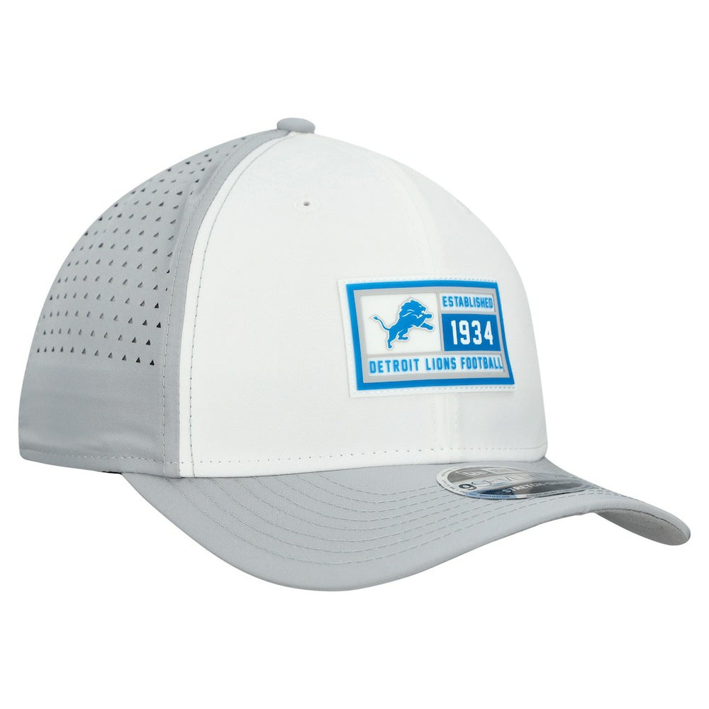 Detroit Lions New Era Established Patch 9SEVENTY Adjustable Hat - White/Silver Hats