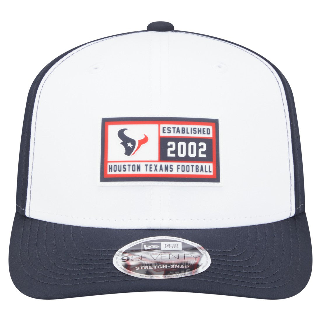 Houston Texans New Era Established Patch 9SEVENTY Adjustable Hat - White/Navy Hats