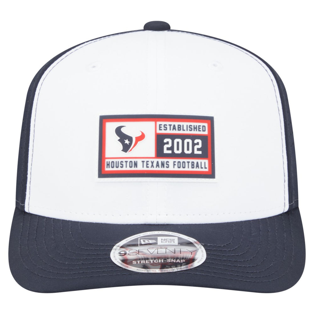 Houston Texans New Era Established Patch 9SEVENTY Adjustable Hat - White/Navy Hats