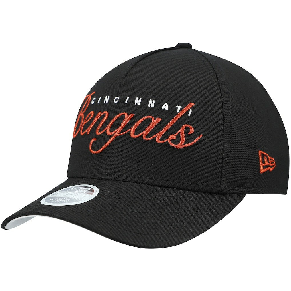 Cincinnati Bengals New Era Women's Metallic 9FORTY M-Crown A-Frame Adjustable Hat - Black Hats