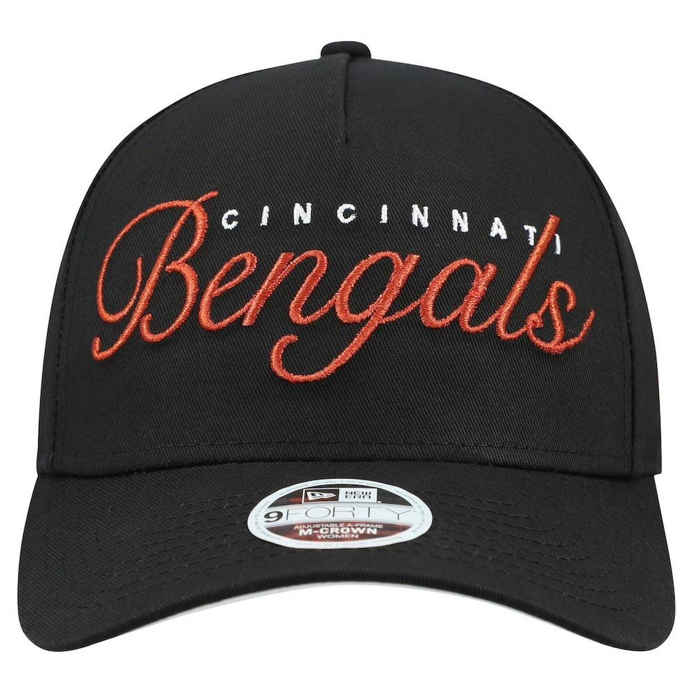 Cincinnati Bengals New Era Women's Metallic 9FORTY M-Crown A-Frame Adjustable Hat - Black Hats