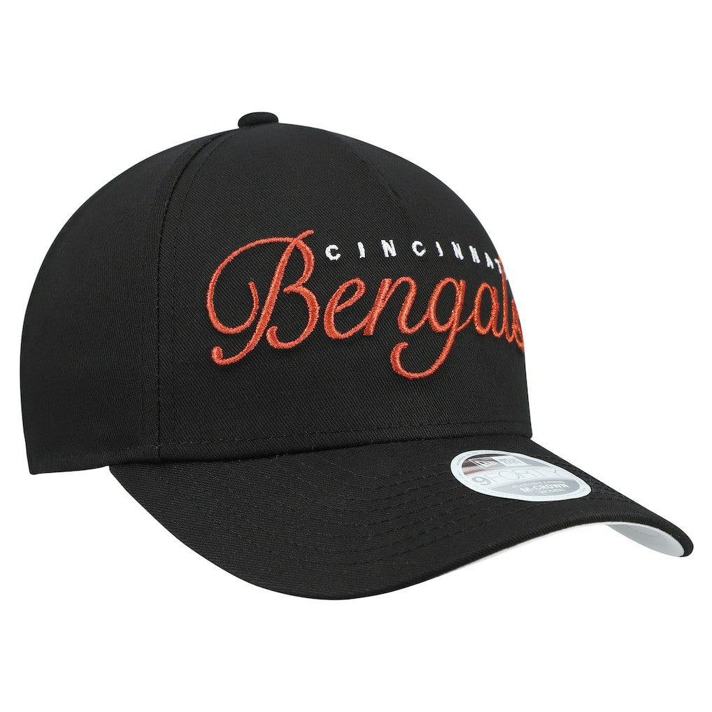 Cincinnati Bengals New Era Women's Metallic 9FORTY M-Crown A-Frame Adjustable Hat - Black Hats