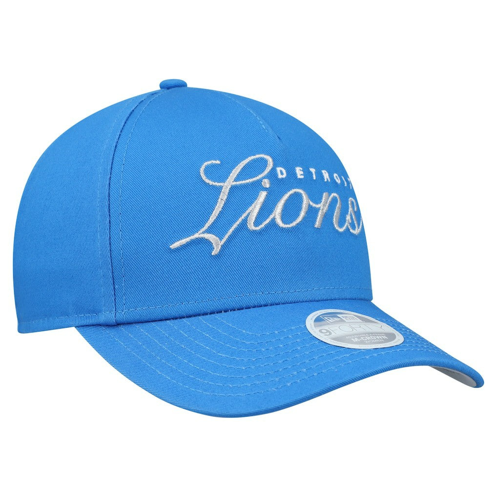 Detroit Lions New Era Women's Metallic 9FORTY M-Crown A-Frame Adjustable Hat - Blue Hats