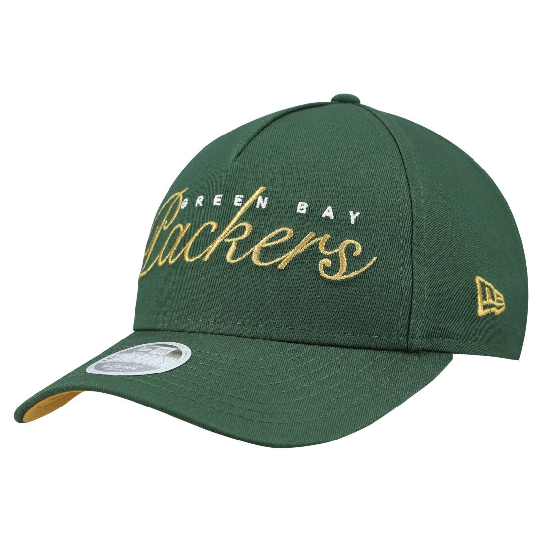 Green Bay Packers New Era Women's Metallic 9FORTY M-Crown A-Frame Adjustable Hat - Green Hats