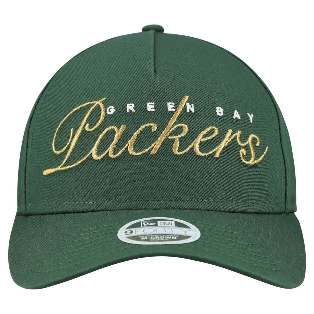 Green Bay Packers New Era Women's Metallic 9FORTY M-Crown A-Frame Adjustable Hat - Green Hats