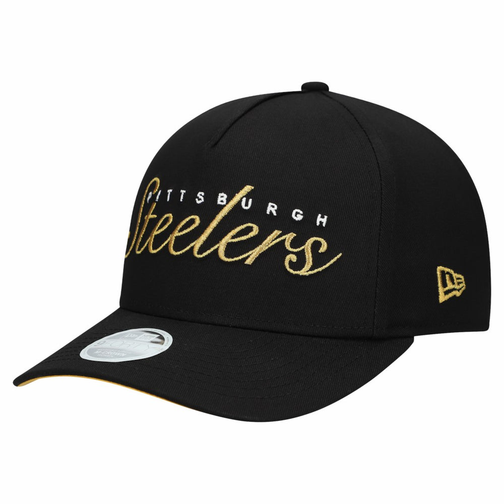 Pittsburgh Steelers New Era Women's Metallic 9FORTY M-Crown A-Frame Adjustable Hat - Black Hats
