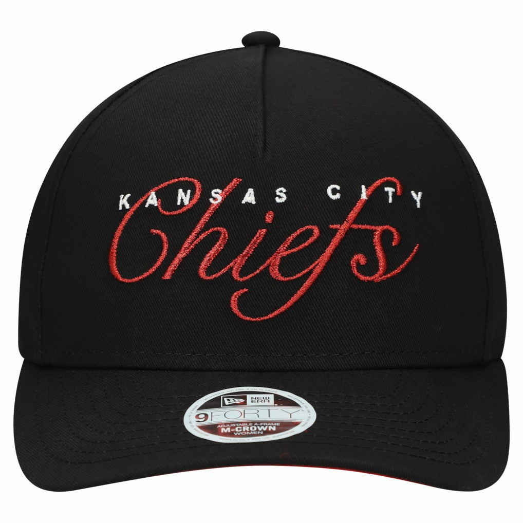 Kansas City Chiefs New Era Women's Metallic 9FORTY M-Crown A-Frame Adjustable Hat - Black Hats