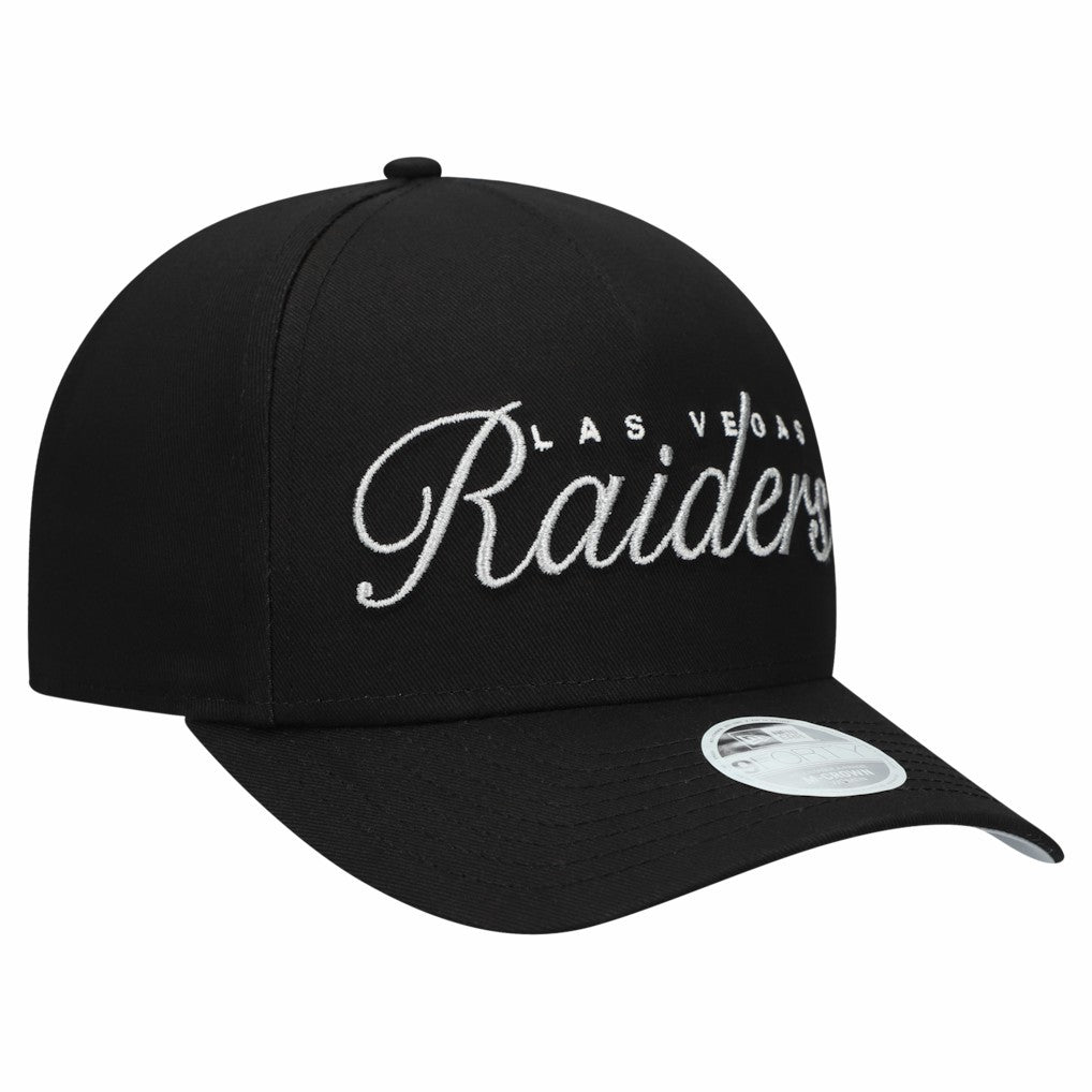 Las Vegas Raiders New Era Women's Metallic 9FORTY M-Crown A-Frame Adjustable Hat - Black Hats