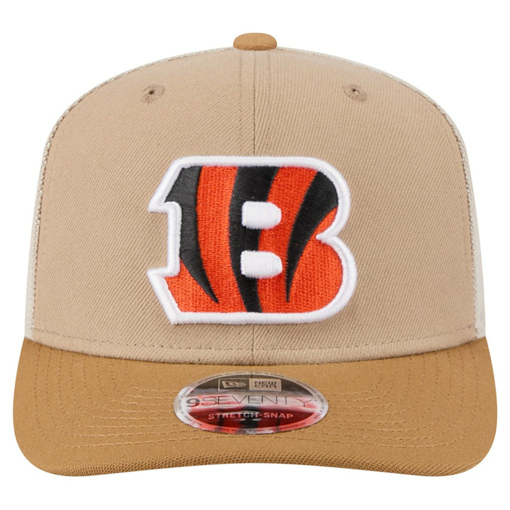 Cincinnati Bengals New Era Two-Tone Trucker 9SEVENTY Adjustable Hat - Light Beige Hats