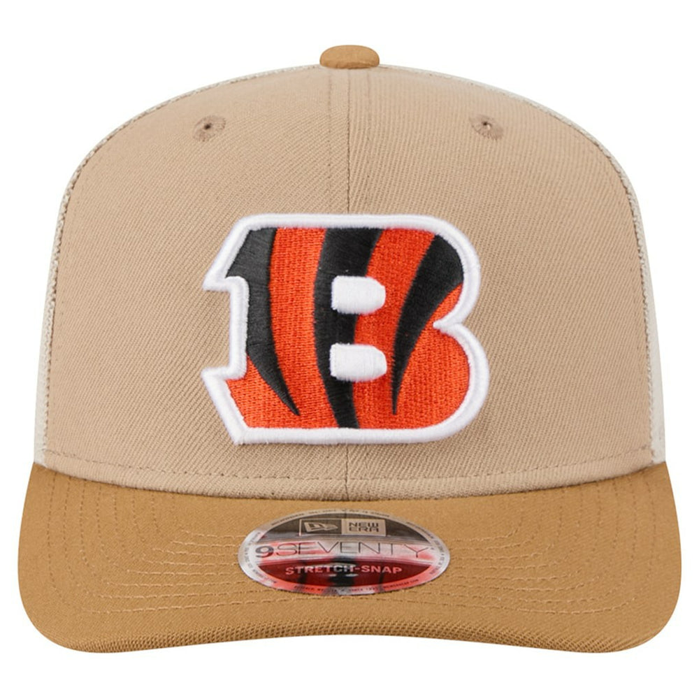 Cincinnati Bengals New Era Two-Tone Trucker 9SEVENTY Adjustable Hat - Light Beige Hats