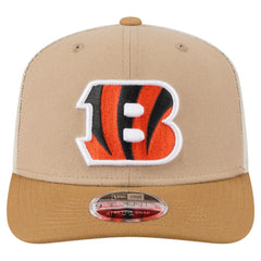 Cincinnati Bengals New Era Two-Tone Trucker 9SEVENTY Adjustable Hat - Light Beige Hats
