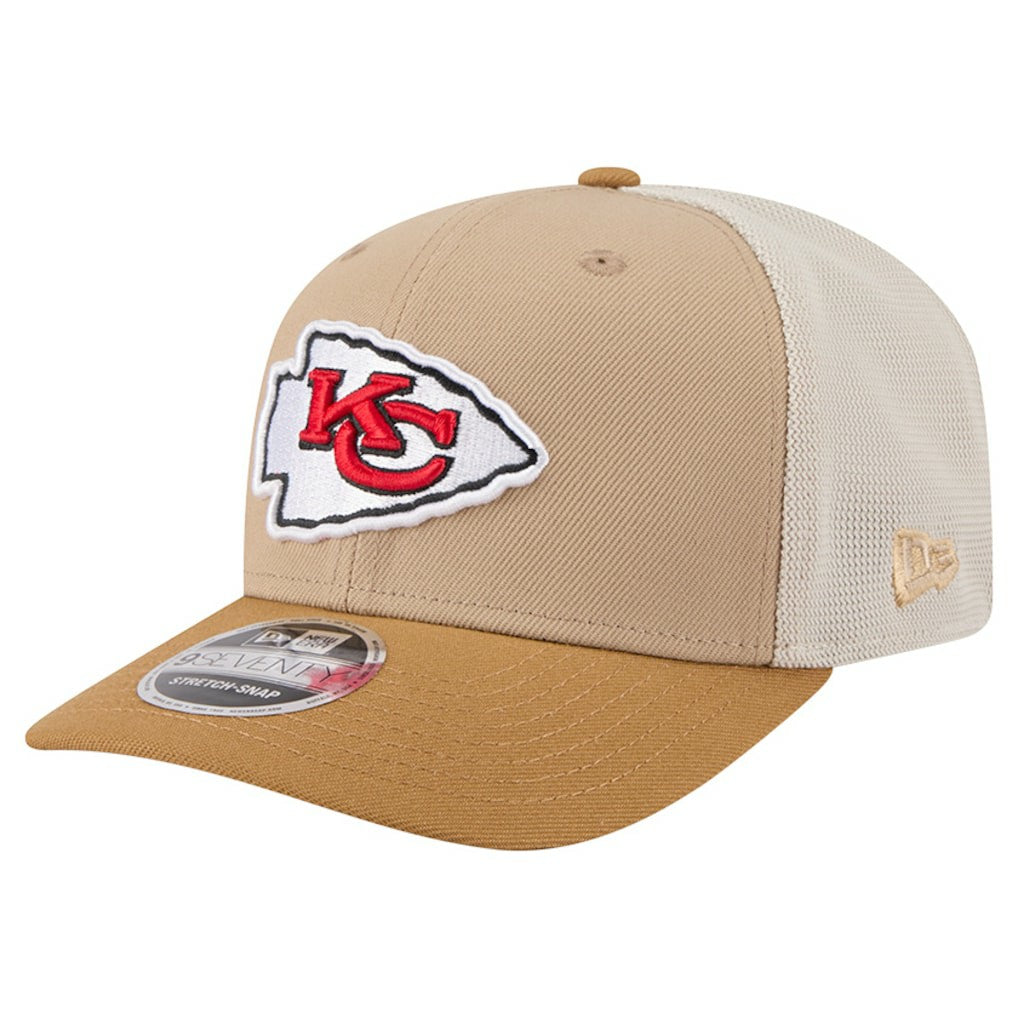 Kansas City Chiefs New Era Two-Tone Trucker 9SEVENTY Adjustable Hat - Light Beige Hats