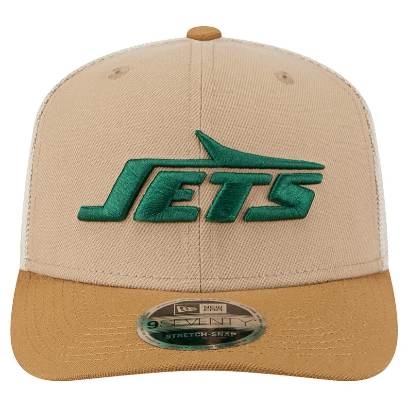 New York Jets New Era Two-Tone Trucker 9SEVENTY Adjustable Hat - Light Beige Hats