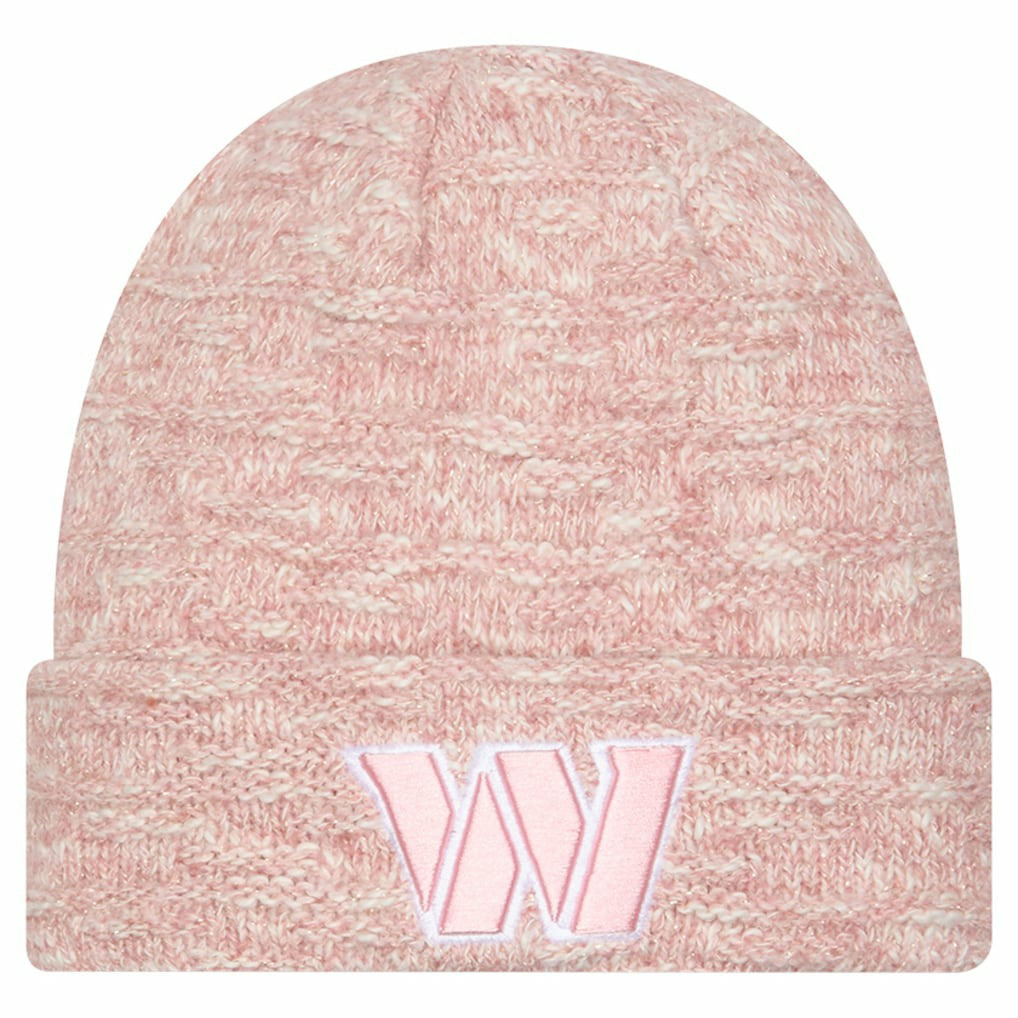 Washington Commanders New Era Women's Metallic Cuffed Knit Hat - Pink Hats