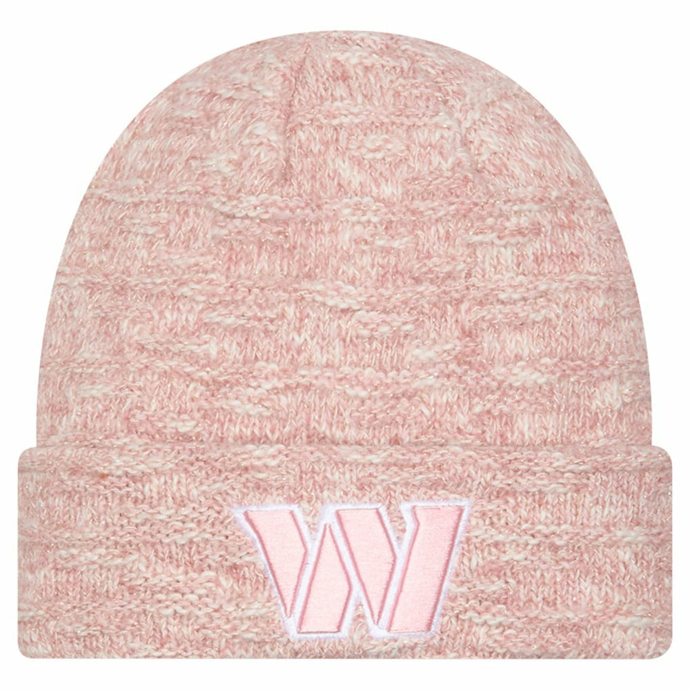 Washington Commanders New Era Women's Metallic Cuffed Knit Hat - Pink Hats