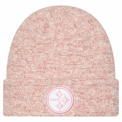Pittsburgh Steelers New Era Women's Metallic Cuffed Knit Hat - Pink Hats