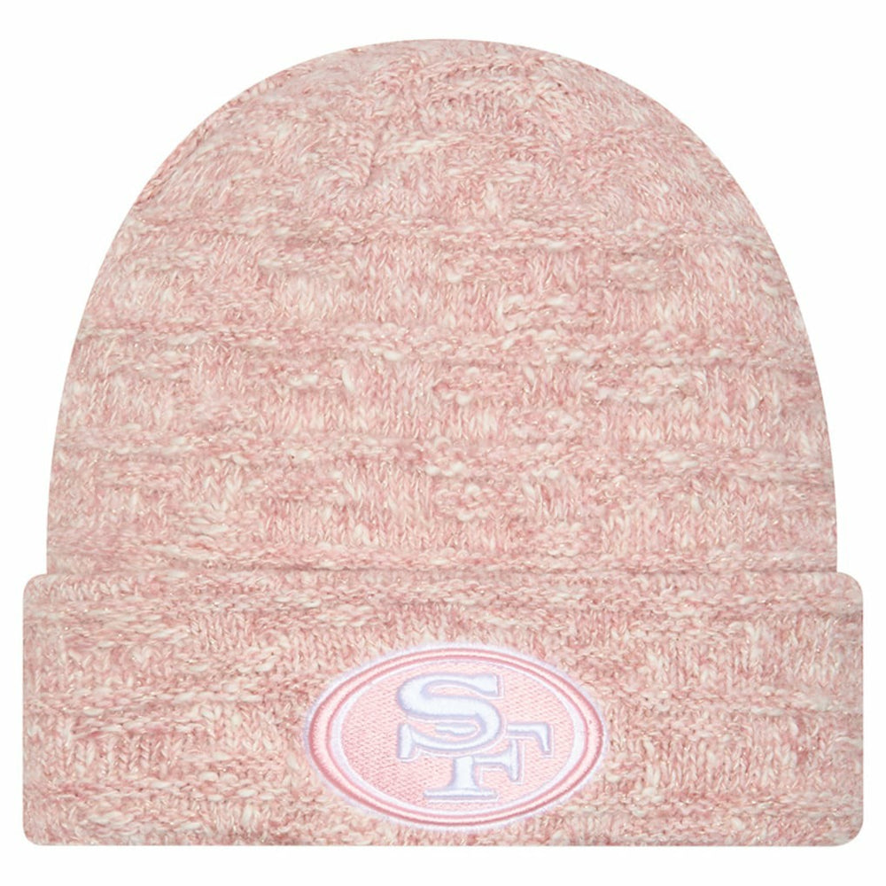 San Francisco 49ers New Era Women's Metallic Cuffed Knit Hat - Pink Hats