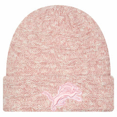 Detroit Lions New Era Women's Metallic Cuffed Knit Hat - Pink Hats