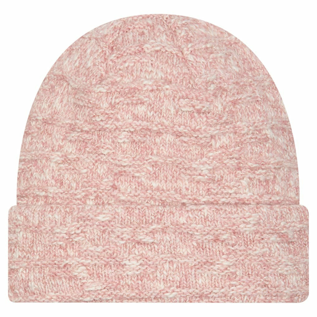 Detroit Lions New Era Women's Metallic Cuffed Knit Hat - Pink Hats