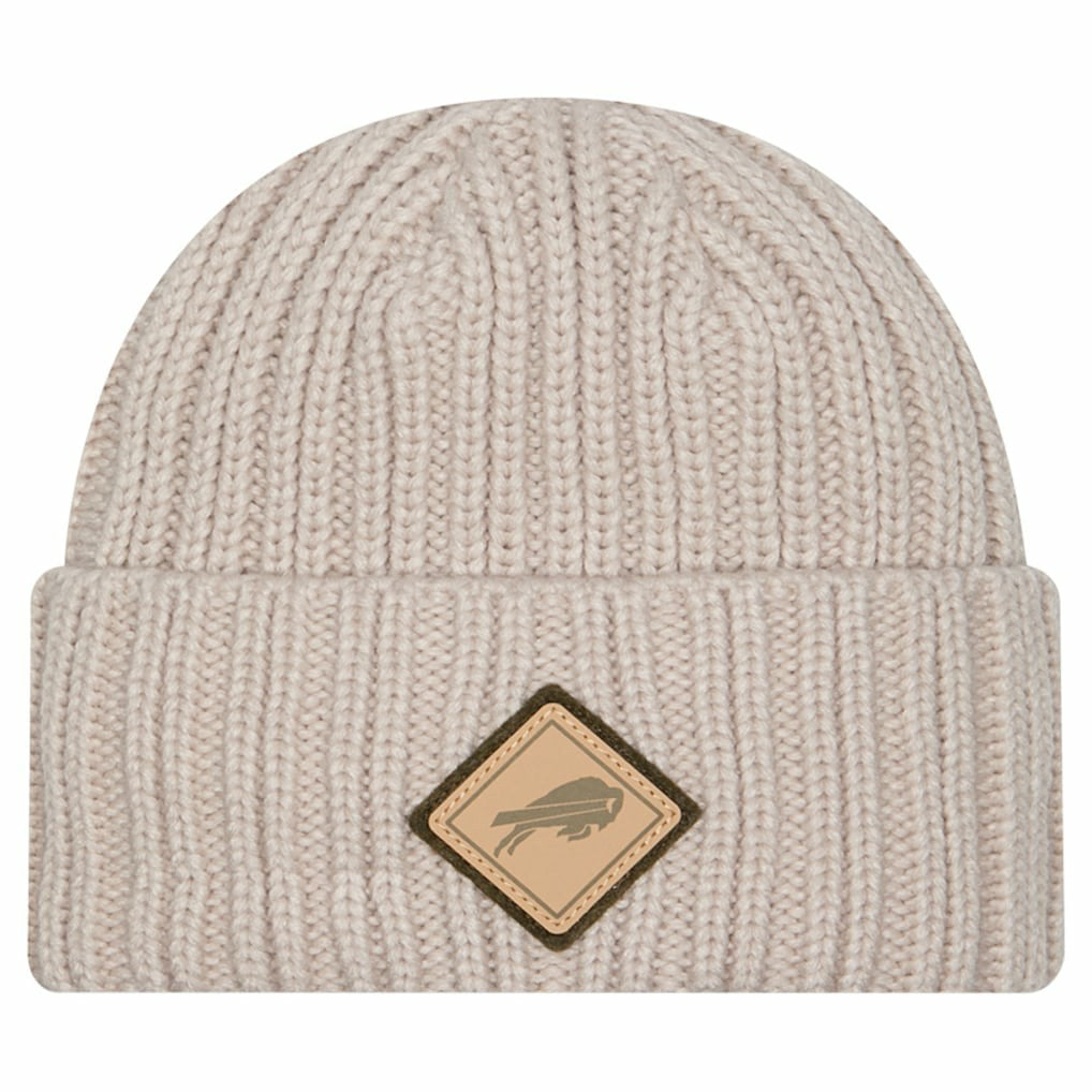 Buffalo Bills New Era Logo Applique Cuffed Knit Hat - Light Beige Hats