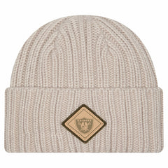 Las Vegas Raiders New Era Logo Applique Cuffed Knit Hat - Light Beige Hats