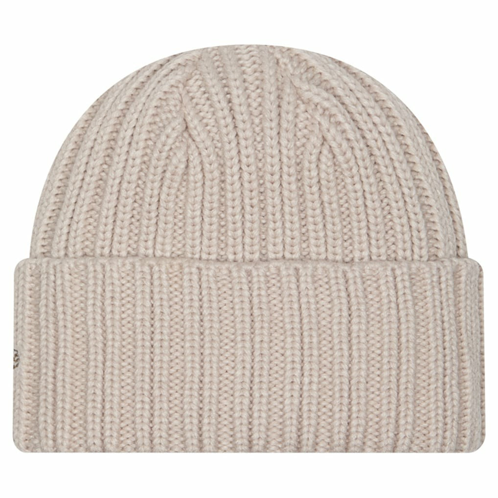 Miami Dolphins New Era Logo Applique Cuffed Knit Hat - Light Beige Hats
