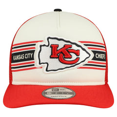 Kansas City Chiefs New Era Banner A-Frame 9FIFTY Snapback Hat - Cream/Red Hats
